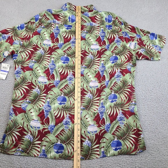 Tasso Elba Island Shirt Men's XL Multicolor Hawaiian Christmas Festive Rayon - Picture 13 of 14
